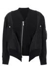 Sacai Black Cotton Blend And Nylon Bomber Jacket In Black