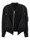 Sacai Black Cotton Blend And Nylon Bomber Jacket In Black