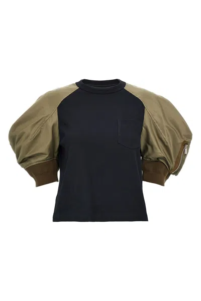 SACAI SACAI NYLON INSERT T-SHIRT