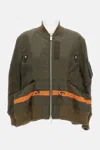 Sacai Stripe-detail Zip-up Bomber Jacket