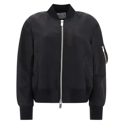 Sacai Nylon Twill Jacket In Black
