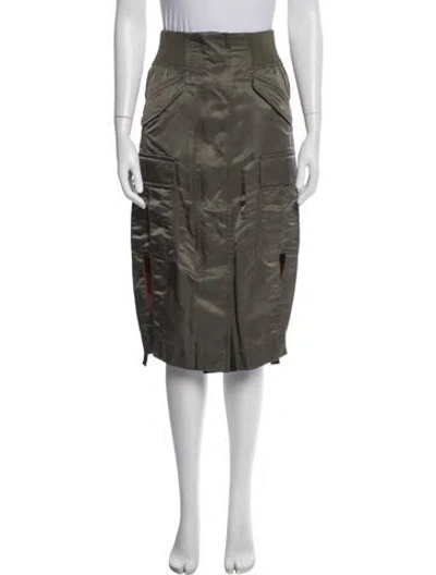 Pre-owned Sacai Nylon Midi Length Skirt In Green