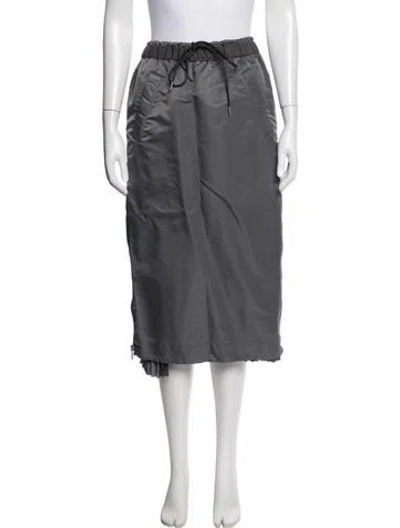 Pre-owned Sacai Nylon Midi Length Skirt W/ Tags In Gray