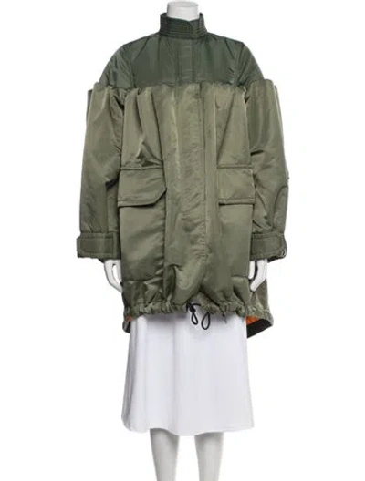 Pre-owned Sacai Nylon Parka In Green