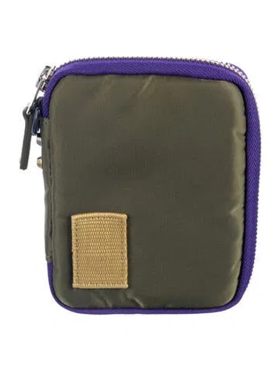 Pre-owned Sacai Nylon Printed Wallet In Green