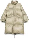 Sacai Long Down Jacket With Sculpted Sleeves In Beige