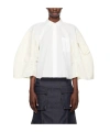 Sacai Poplin And Twill Shirt In White
