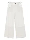 Sacai Adjustable-waist Flap-pocket Trousers In White
