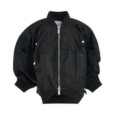 Sacai Nylon Twill Balloon Blouson In Black