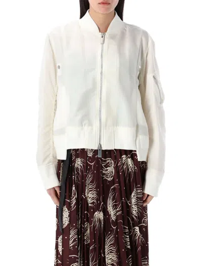 Sacai Women's Nylon Twill Blouson In White