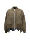 Sacai Khaki Nylon Twill Bomber Jacket