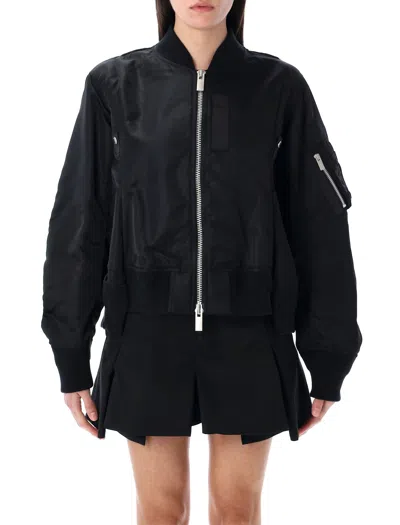 Sacai Nylon Twill Blouson In Black