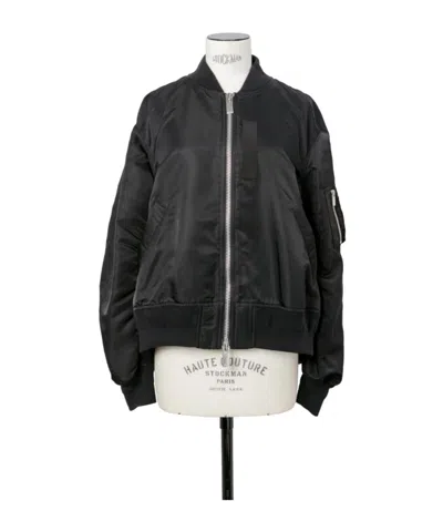 Sacai Nylon Twill Blouson In Black