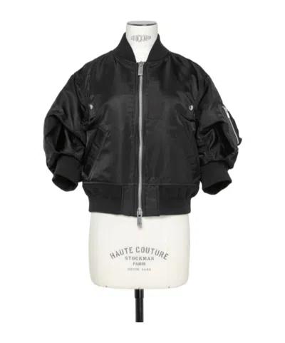 Sacai Nylon Twill Blouson In Black