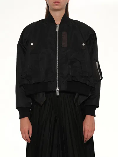 Sacai Nylon Twill Blouson In Black