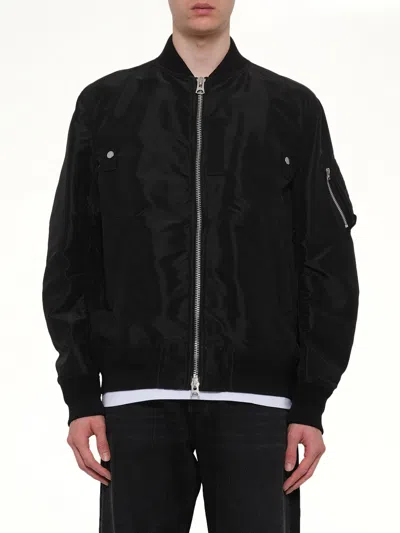 Sacai Cotton Chino X Nylon Twill Blouson In Black