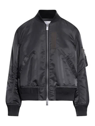 Sacai Nylon Twill Blouson In Black