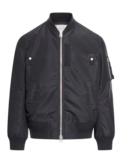 Sacai Nylon Twill Blouson In Black