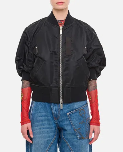 Sacai Nylon Twill Blouson In Schwarz