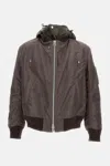 Sacai Hooded Zip-front Bomber Jacket In Brown