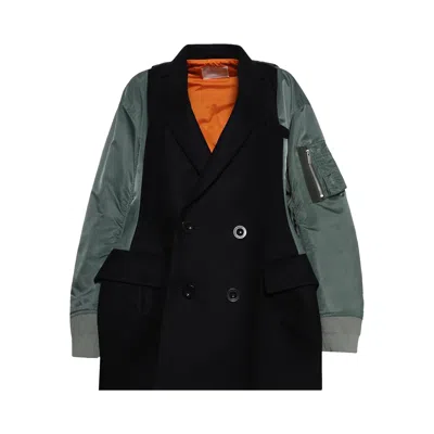 Pre-owned Sacai Nylon Twill Blouson 'dark Navy/beige/khaki' | Blue | Women's Size 2