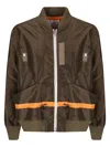 Sacai Khaki Nylon Twill Blouson Bomber Jacket In Gray