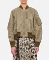 Sacai Khaki Nylon Twill Bomber Jacket In Green