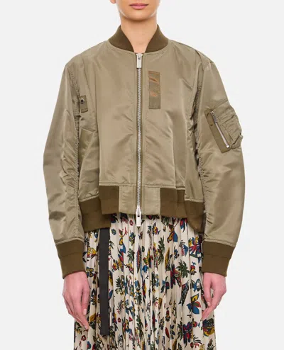 Sacai Nylon Twill Blouson In Green
