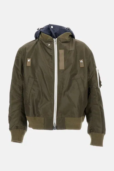 Sacai Nylon Twill Blouson In Green