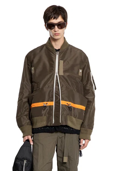 Sacai Nylon Twill Blouson In Green