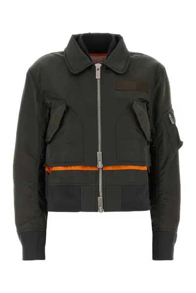 Sacai Nylon Twill Blouson In Animal Print