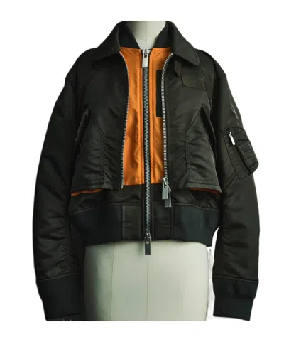 Sacai Nylon Twill Blouson Jacket In Black
