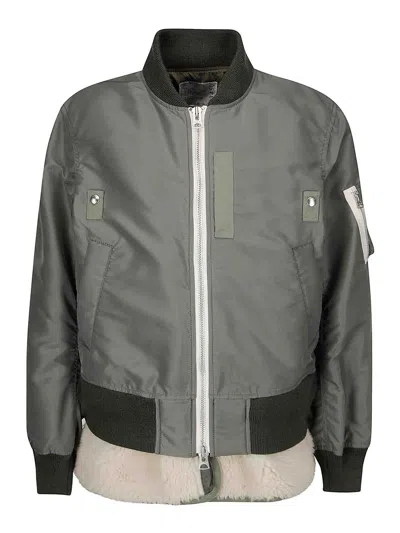 Sacai Nylon Twill Blouson In White