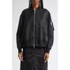 Sacai Womens Black Relaxed-fit Round-neck Shell Jacket In Black