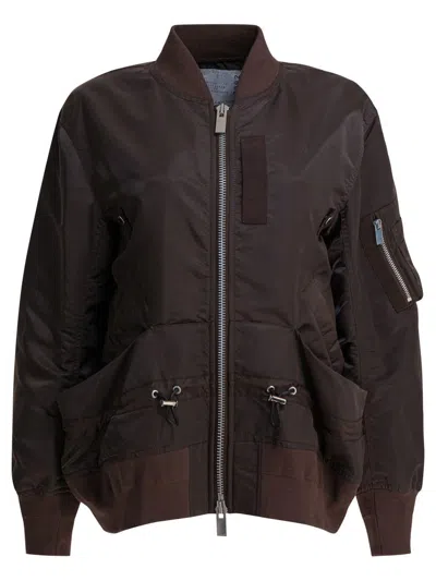 SACAI SACAI NYLON TWILL BOMBER JACKET