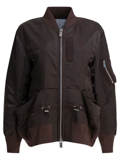 SACAI SACAI NYLON TWILL BOMBER JACKET