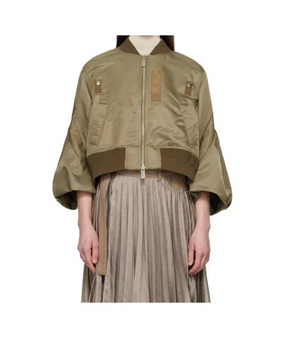SACAI CROPPED BOMBER JACKET