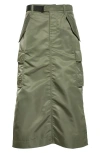 Sacai Nylon Twill Cargo Skirt In Khaki