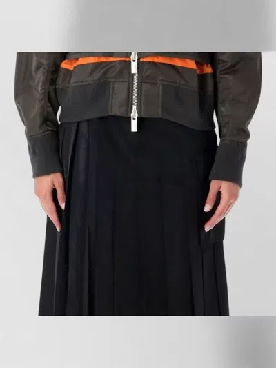Sacai Nylon Twill Cropped Casual Blouson Jacket In Black