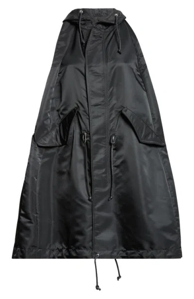 Sacai Nylon Twill Hooded Vest In Black