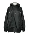 Sacai Nylon Twill Hoodie In Black