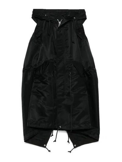 Sacai Nylon Twill Hoodie Vest In Black
