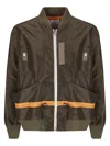 Sacai Khaki Nylon Twill Blouson Bomber Jacket In Brown