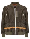Sacai Khaki Nylon Twill Blouson Bomber Jacket In Brown