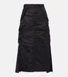 Sacai Nylon-twill Pleated Cargo Midi Skirt In Black