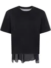 Sacai Nylon Twill Mix Cotton Jersey T-shirt Clothing