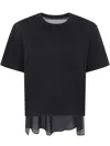 Sacai Nylon Twill Mix Cotton Jersey T-shirt Clothing