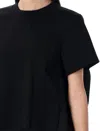 Sacai Nylon Twill Mix Cotton Jersey T-shirt In Black