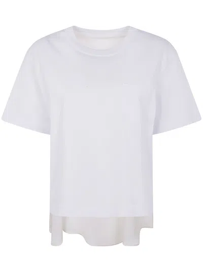 Sacai Nylon Twill Mix Cotton Jersey T-shirt In White