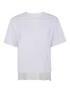 Sacai Jersey-style Cotton T-shirt In Blanco